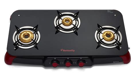 butterfly glass top gas stove 3 burner